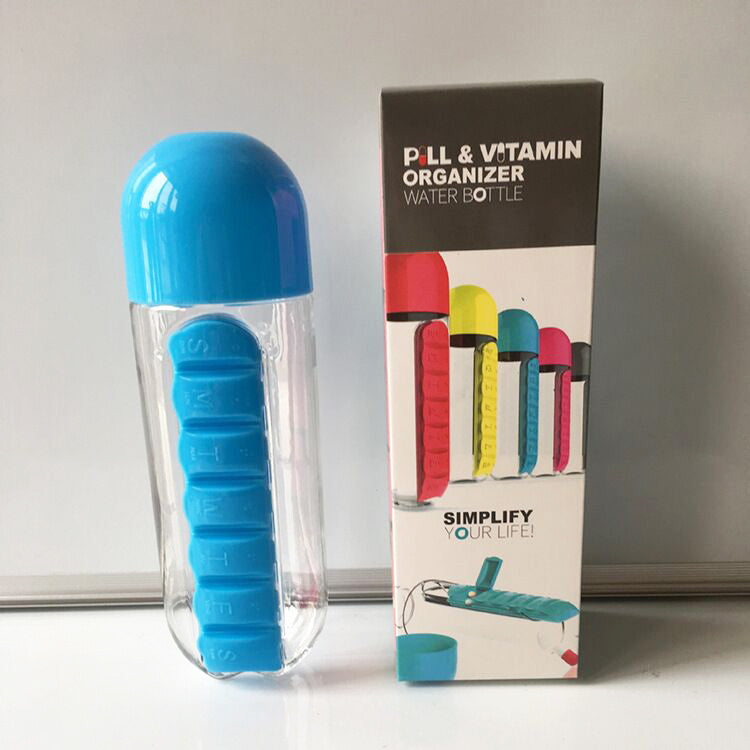 Water Bottle With Pill organiser