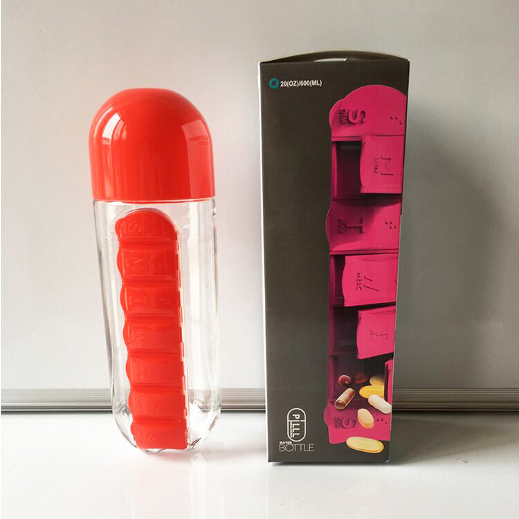 Water Bottle With Pill organiser