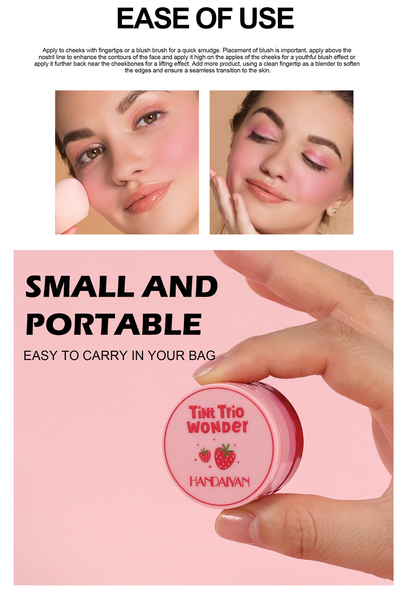 3 In 1 Matte Lip Mud Blusher Cream