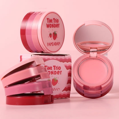 3 In 1 Matte Lip Mud Blusher Cream