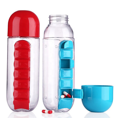Water Bottle With Pill organiser