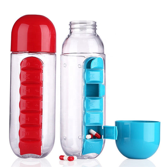 Water Bottle With Pill organiser