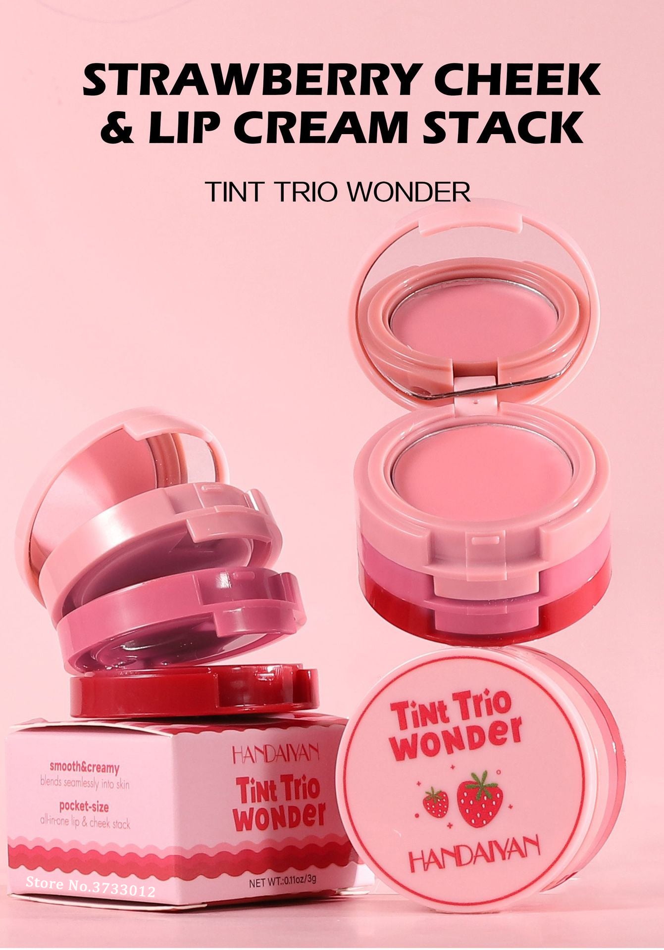 3 In 1 Matte Lip Mud Blusher Cream