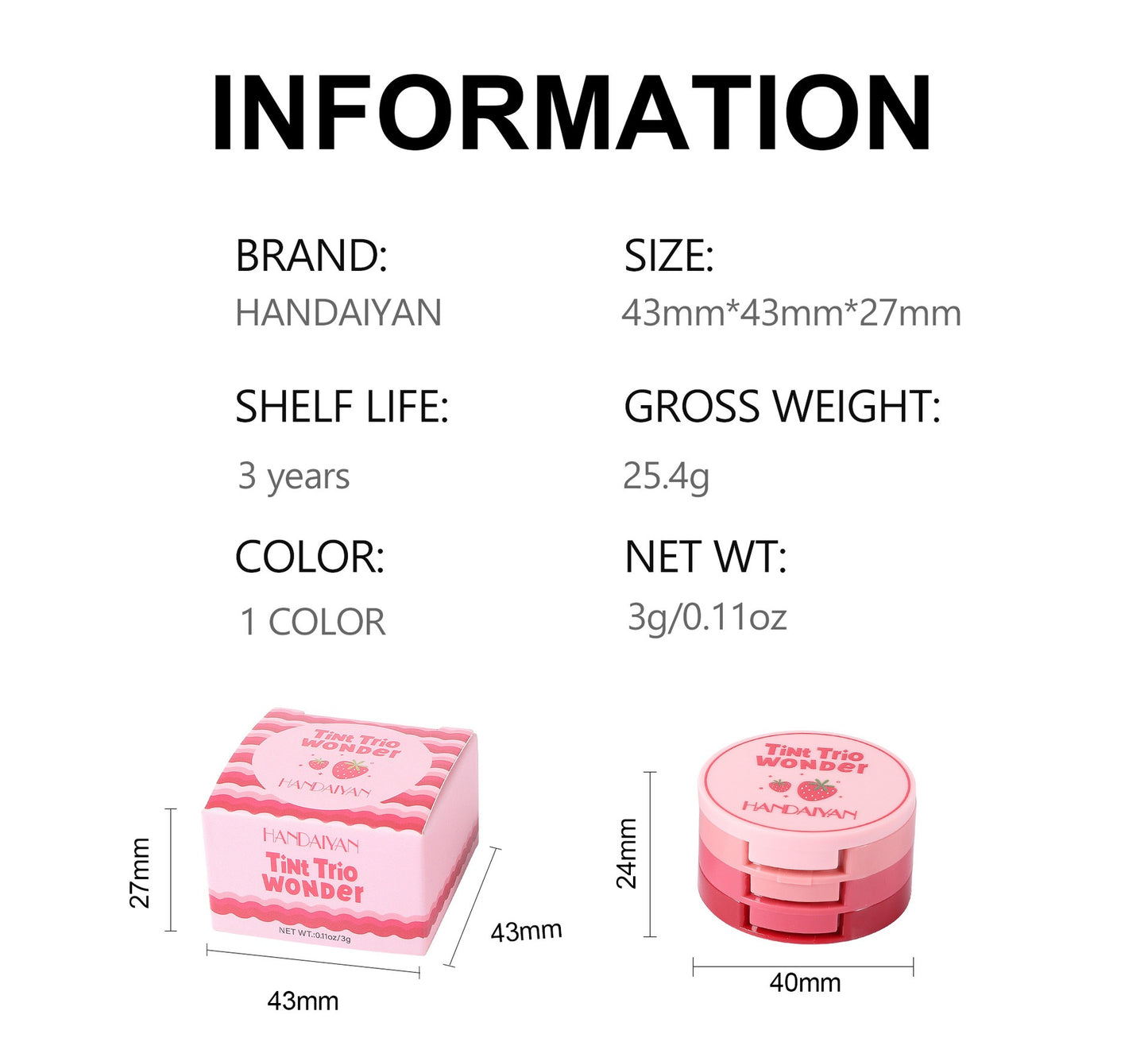 3 In 1 Matte Lip Mud Blusher Cream